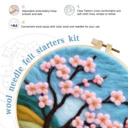 RUOPOTY-Agulha Felting Starter Kit para Artesanato DIY, Árvore Padrão, Feltragem de Lã, Starter, Feltro Tool, Artes e Ofícios, 1 Pacote - Image 2