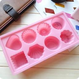 Molde de silicone macio de qualidade alimentar, padrão de oito flores, sabonete artesanal, molde de bolo de chocolate, conjunto de fabricação de sabão, artesanato líquido de silicone - Image 2