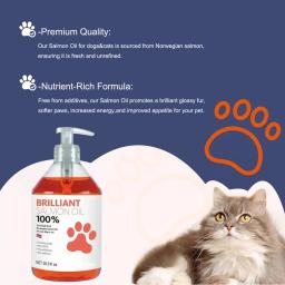 Óleo de salmão natural para cães, ômega, suplemento de ácidos graxos, grau humano, suporte nutricional, 500ml - Image 4