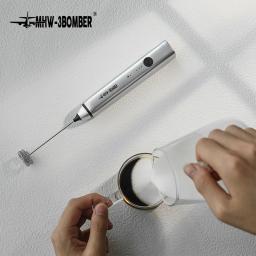 MHW-3BOMBER Fabricante De Espuma Portátil Elétrica, Misturador De Leite Portátil, Aço Inoxidável, Poderoso, Máquina De Espuma De Leite, Oficial - Image 2