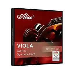 Alice AWR20 Cordas para viola Ni-Cr e aço enrolado em prata pura e núcleo de nylon sintético para conjunto de cordas para viola de 16" - Image 1