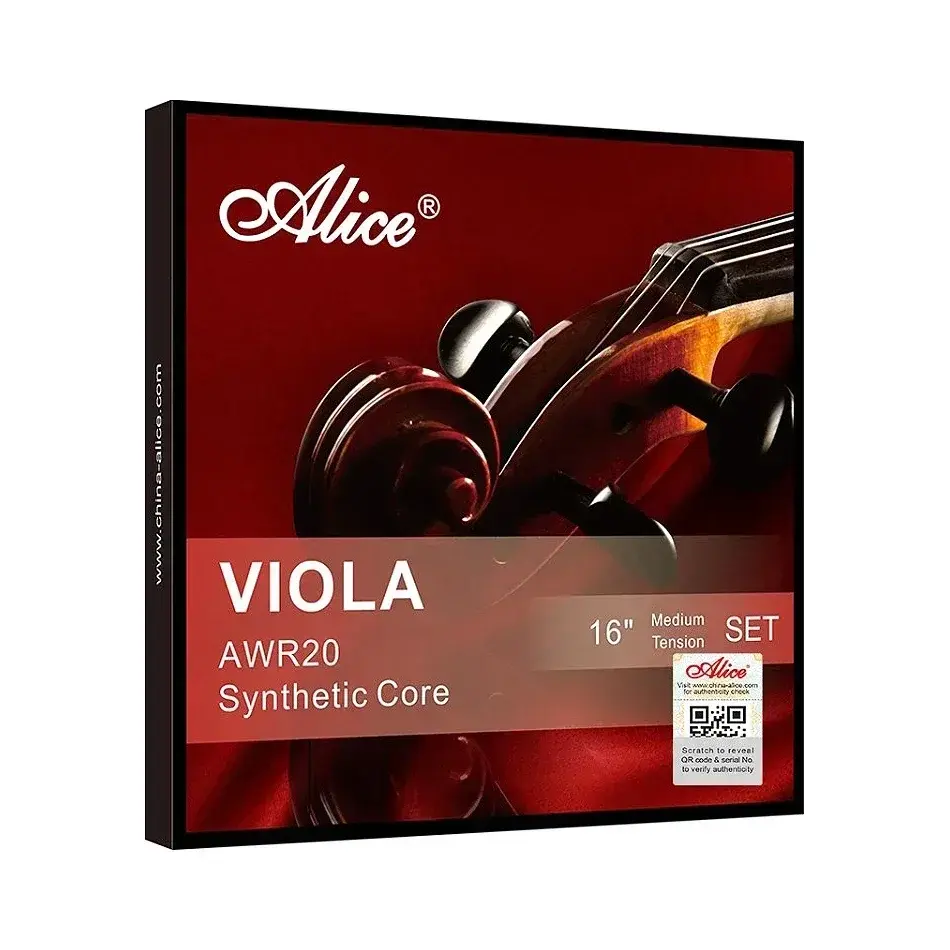 Alice AWR20 Cordas para viola Ni-Cr e aço enrolado em prata pura e núcleo de nylon sintético para conjunto de cordas para viola de 16" - Image 1