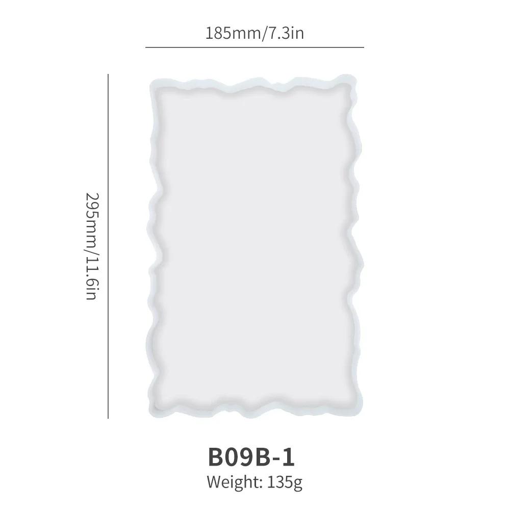 Dm253 borda de onda irregular resina epóxi ágata bandeja servindo placa moldes de silicone para exibição de placa de jóias bugigangas fazendo suprimentos - Image 1