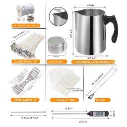 Kit de fabricação de velas, suprimentos, ferramentas artesanais de velas diy, pote de vela, mechas de velas, adesivos, suportes e jarra para iniciantes - Image 6