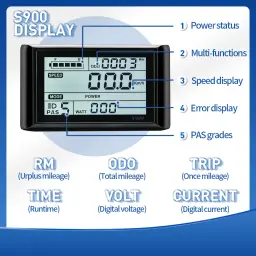 Kit de conversão de bicicletas elétricas com display LCD, Hub Motor, E-Bike, Compatível com S866, GD01, S900, 250W, 500W, 15 A, 22A - Image 6