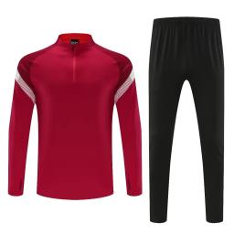 Conjunto esportivo americano para homens e crianças, fãs longos, jaqueta com meia zíper, camisa de treino, kit de futebol, tops e calças, menino e menina - Image 4