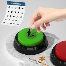 Botões de treinamento para cães graváveis animais de estimação falando brinquedos interativos para animais de estimação botões de fala para animais de estimação interativos - Image 3