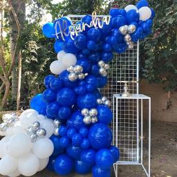 142 peças, conjunto de arco de guirlanda de balão branco azul para festas de aniversário, feriados, cerimônias de formatura, casa, decorações de fundo - Image 3
