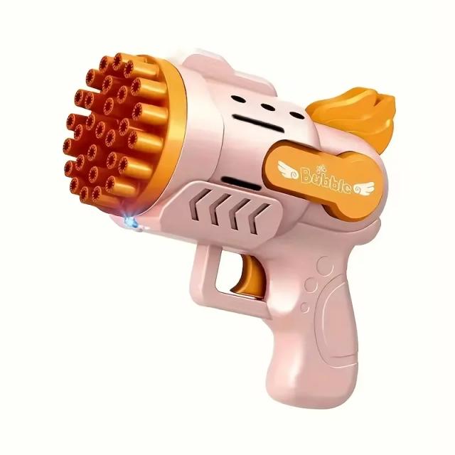 Pistola de Bolhas Gatling Blaster Iluminada 29 Furos