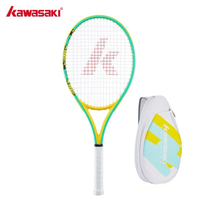 Raquete de Tênis Kawasaki de Fibra de Carbono com Moldura Oval para Iniciantes - Ideal para Mulheres e Homens