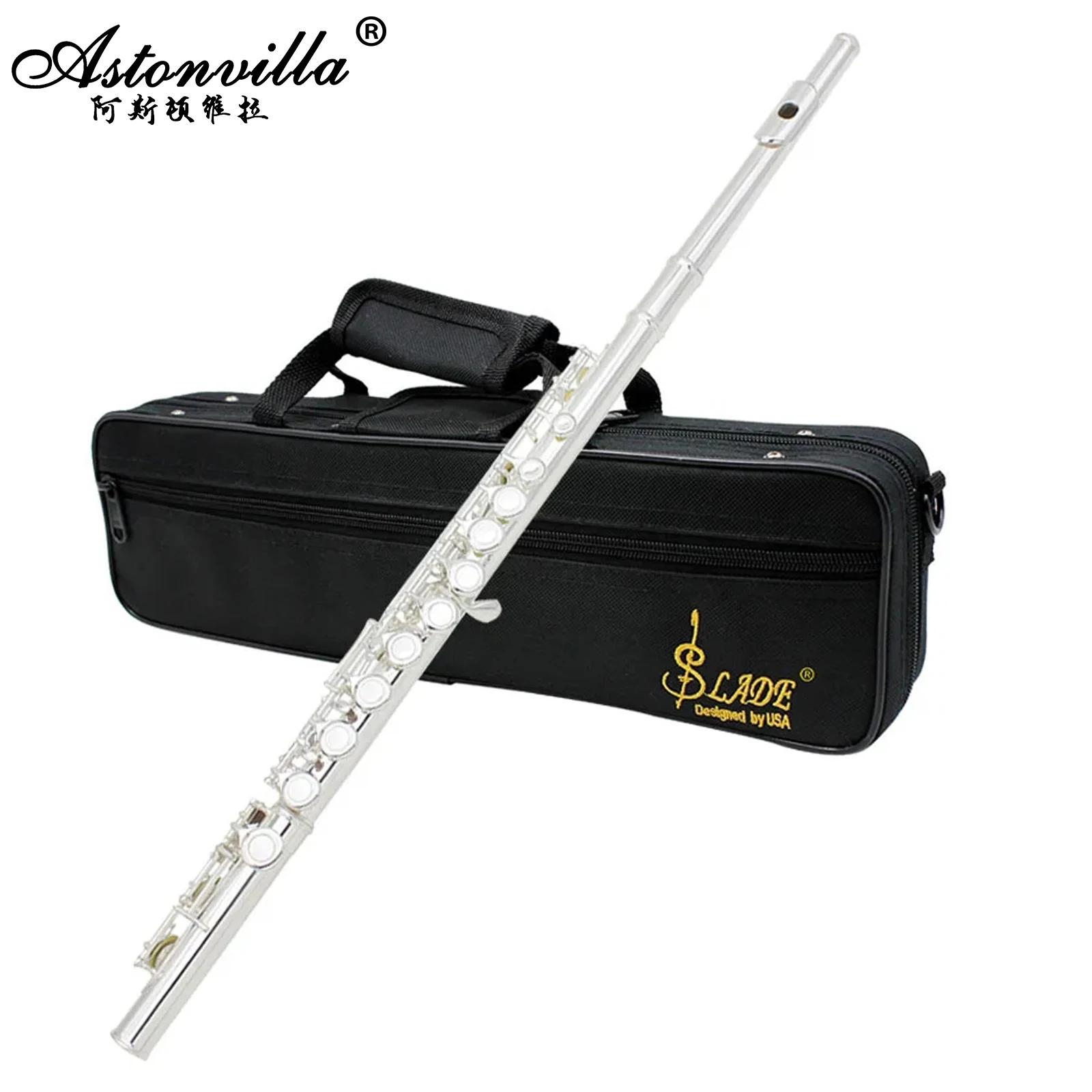 Flauta de prata com 16 furos, chave c, flauta de cuproníquel, performance de concerto ocidental com estojo, chave de fenda, peças de pano de limpeza - Image 1