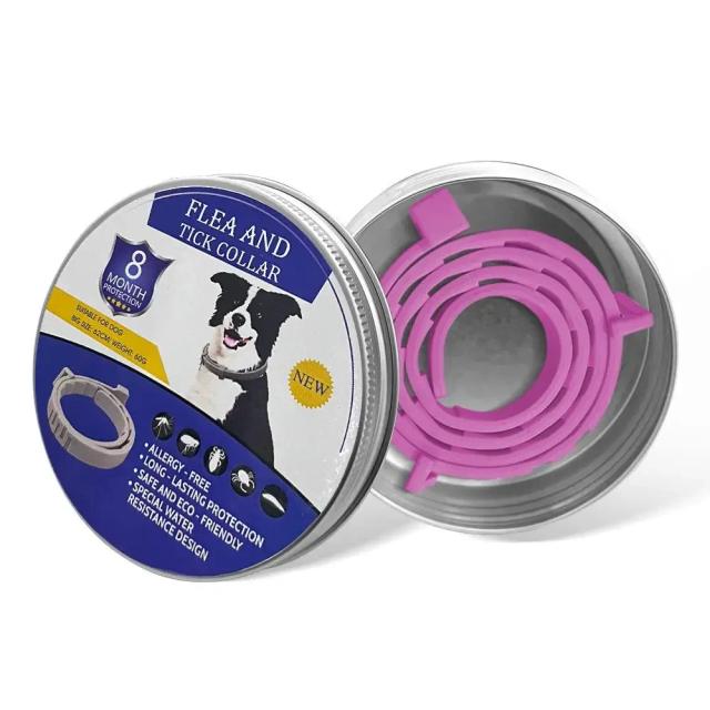 Coleira Anti-Pulgas Ajustável para Cães e Gatos com Proteção de 8 Meses e Tecnologia Inovadora
