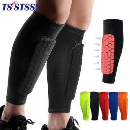 Favo de mel de futebol caneleiras protetores de futebol esportes legging shinguards mangas perna protetor engrenagem protetora haste - Image 1