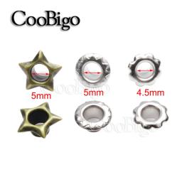 100 pçs ilhós de metal anéis kit instalador de perfuração para artesanato de couro scrapbook roupas sapatos acessório de costura estrela flor - Image 2