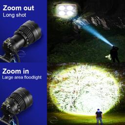 2024 novo portátil super brilhante farol 18650 recarregável led cabeça lanterna ao ar livre à prova dwaterproof água zoom acampamento pesca lanterna - Image 6
