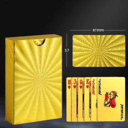 Cartão de jogo de pôquer à prova d'água, preto, dourado, grupo de cartas de jogo, pvc, pacote mágico, jogo de tabuleiro, coleção de presente - Image 5