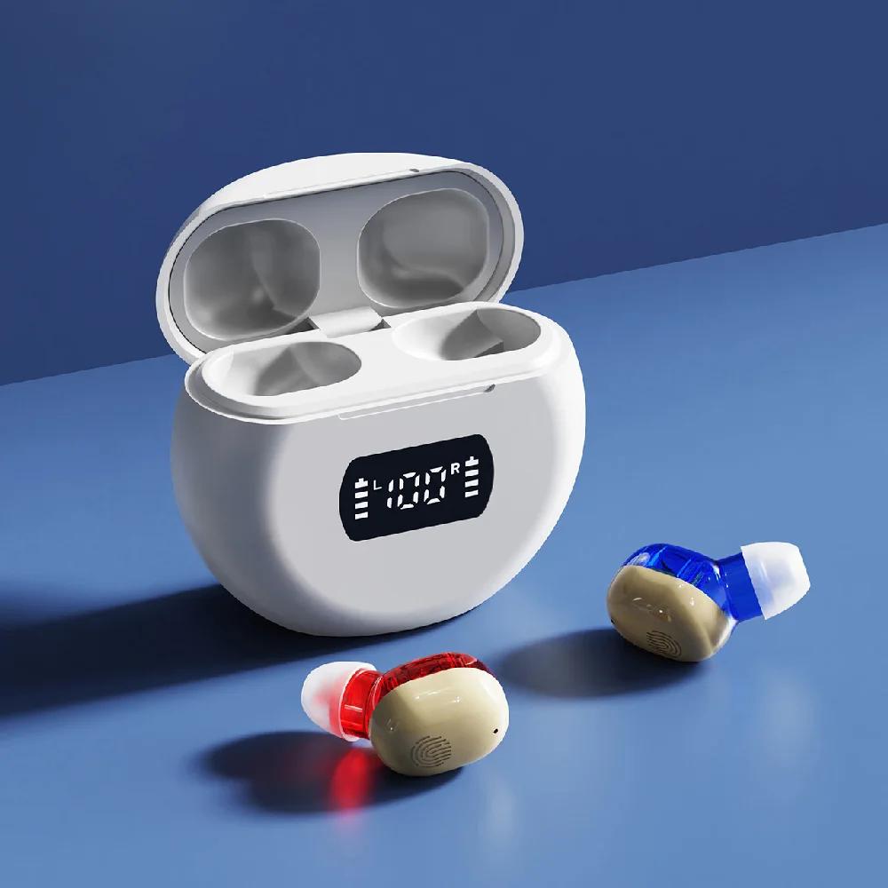 Mais novo aparelho auditivo bluetooth recarregável bte aparelhos auditivos para idosos audifonos amplificador de som para surdez - Image 1