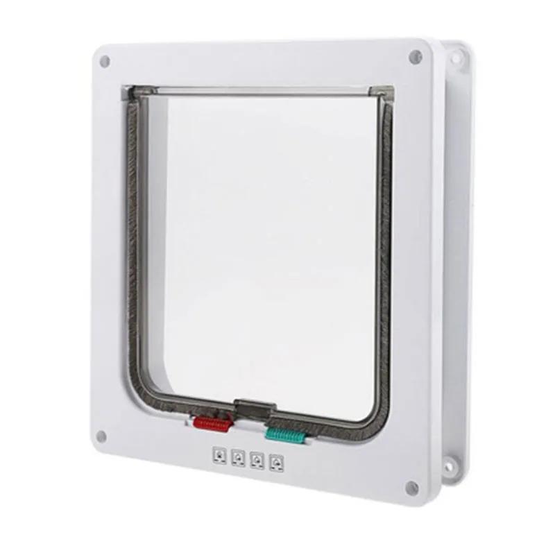 Smart Pet Door Security Lock, 4 Way Locking, plástico ABS, cão, gato Flap porta, interruptor controlável, Direção Portas, Small Pet Supplies - Image 1