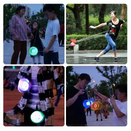 Diabolo luminoso para crianças, três rolamentos de rotação de alta velocidade, silicone ambiental, exercício de fitness ao ar livre, presente profissional - Image 5