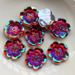 10pcs19mm design de flor strass acrílico, contas de arte com parte traseira plana decorar diy strass apliques flor de cristal - Image 6