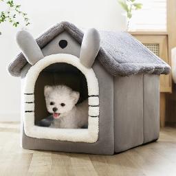 Cama de cão casa quente cinza canil gato tenda dormir caverna cama auto-aquecimento almofada 2 em 1 ninho dobrável para gatos indoor gatinho filhote de cachorro - Image 1