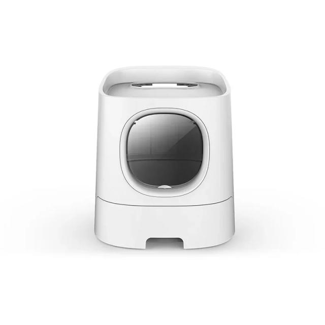 Caixa de Areia Inteligente para Gatos com Desodorização Automática e Controle pelo Smartphone, Semi Fechada e à Prova de Respingos