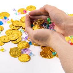 Moedas De Ouro De Tema De Pirata De Plástico, Jóias De Tesouros De Pedras Preciosas, Moedas Falsas, Suprimentos De Decoração De Festa De Halloween, 50 Pcs, 100Pcs - Image 3