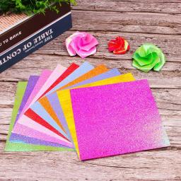 Quadrado Handmade Origami Papel, Papel Dobrável, Glitter Holográfico, Papel Cardstock, Scrapbooking DIY, Decoração Artesanal, 15cm, 50Pcs - Image 3