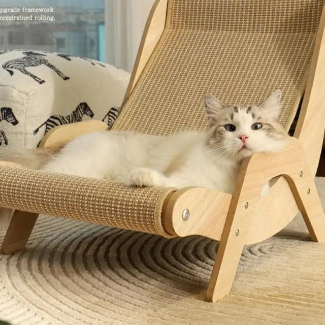 Cadeira de balanço elegante para pets com arranhador de sisal para o jardim e praia