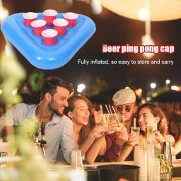Suporte inflável do copo do triângulo para adultos e crianças, Copa de bebidas flutuante, Ferrule Tool Ring Toss Game, Piscina engraçada, Beer Pong - Image 2