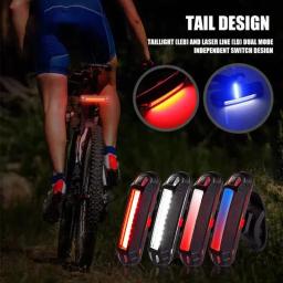 Luz traseira da bicicleta super brilhante led luz da bicicleta usb recarregável selim garfo luz de aviso segurança lanterna traseira da bicicleta - Image 2