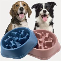 Alimentador de animal de estimação não asfixiante, Tigela antiderrapante, Grande capacidade para cão e gato, Alimentação lenta, Pet Supply, Alívio da ansiedade - Image 1