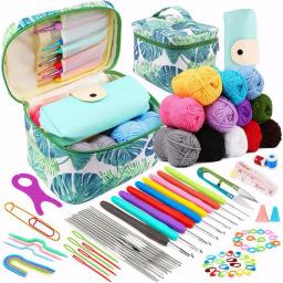 Crochet Hooks Kit com Case, Weave Yarn, Ergonomic Handle, Agulhas para os amantes, Iniciante, 87Pcs - Image 1