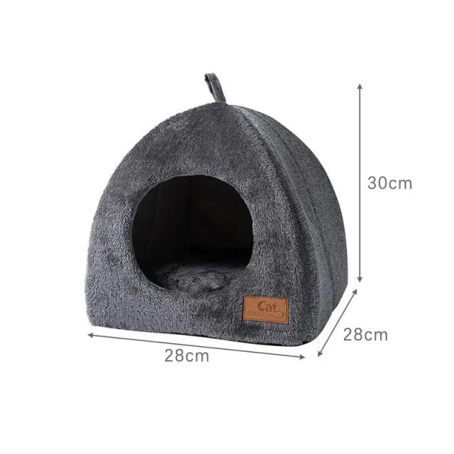 Cama Dobrável de Pelúcia Confortável para Cães e Gatos: Sofá Macio e Aconchegante para Inverno
