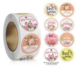 Selos envelope adesivos para embrulho, doce design floral, feliz dia das mães, 100-500pcs - Image 1