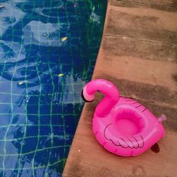 PVC Inflável Tropical Flamingo Decoração Do Partido, Flutuador De Água, Titular De Copo De Bebida, Brinquedo Havaiano, Suprimentos De Evento, 1 Pc, 2Pcs - Image 1