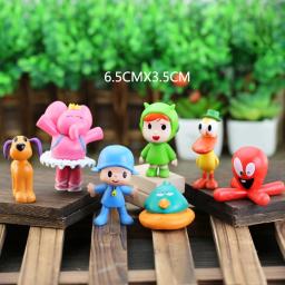 Anime dos desenhos animados pocoyo loula pássaro sonolento figura de ação brinquedos p youyou ornamentos de bolo de plástico boneca elvy pato pvc modelo figuras - Image 1