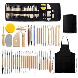43 pçs/set Mão Ferramenta Multifuncional Ferramentas de Cerâmica Conjunto Saco de Armazenamento De Dobramento DIY Hand-made Ferramentas De Cerâmica de Barro De Cerâmica/Escultura - Image 1