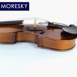 Moresky Natural Spruce madeira violino com caso, 1/2 Bege Side - Image 2