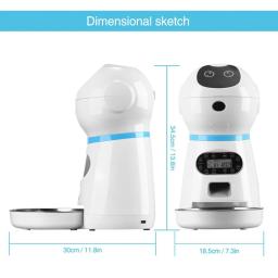 Inteligente automático suprimentos para animais de estimação robô dispensador de alimentos com registro voz placa de aço inoxidável lcd temporizador da tela para o cão gato tigela comida - Image 4