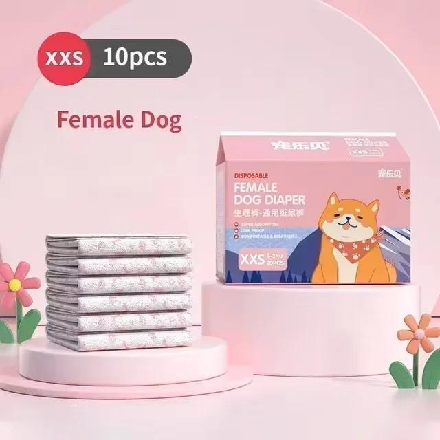 Super Absorption Dog Fraldas, Calças Fisiológicas Femininas, Descartável, Fugas, Fraldas, Cachorro, Sanitário, Pet, 10Pcs, Pacote - Image 1