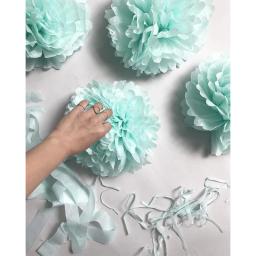 Dark Green Paper Pom Pom Set, ouro e bege festa Decorações Kit para festas elegantes e eventos - Image 5