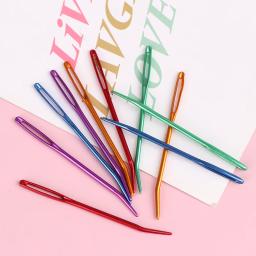 Fios de tricô agulhas para tapeçaria, Agulhas Bent Tip para Crochet, Grande Curva do Olho Agulha Blunt, Agulha de tecelagem, Ferramenta de costura, 2pcs - Image 4