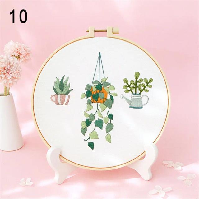 Kit Iniciante de Bordado com Flor - Conjunto DIY de Cross Stitch para Decoração em Casa e Artesanato Criativo