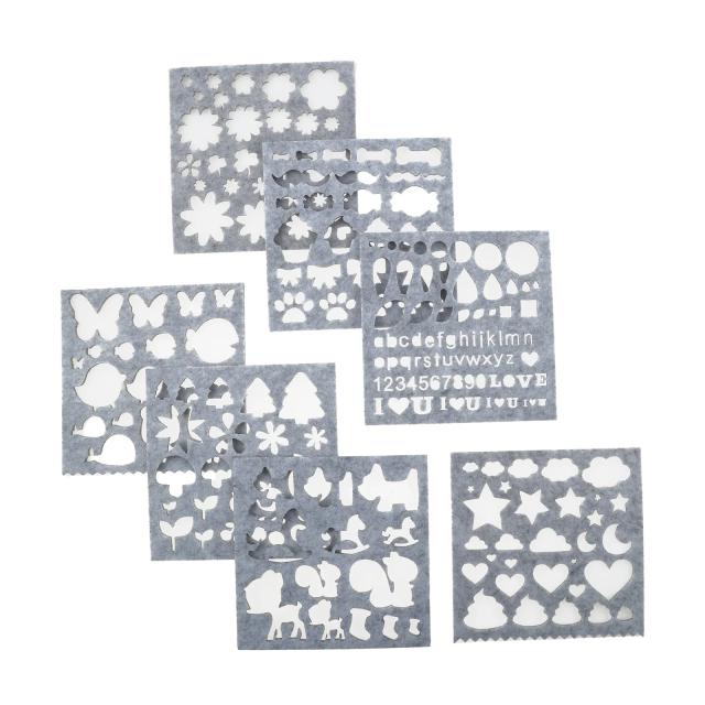 Conjunto Completo de Moldes de Feltro para DIY com Agulha, Templates para Artesanato em Lã e Acessórios de Costura