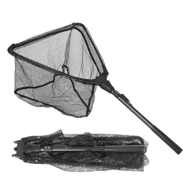 Rede de Pesca Dobrável com Alça Ergonômica para Captura Segura de Peixes - Triângulo Fish Landing Net Ideal para Peixes