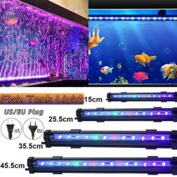 Colorido LED Bubble Light para aquário, tanque de peixes, lâmpada submersível, luzes LED subaquáticas à prova d'água, submersível - Image 1