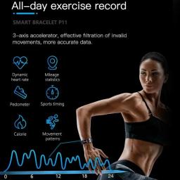 Impermeável Esporte Pulseira inteligente, Pulseira Saúde Tracker, Monitor de freqüência cardíaca, Pressão arterial e calorias Tracker, Smartband, ECG - Image 6