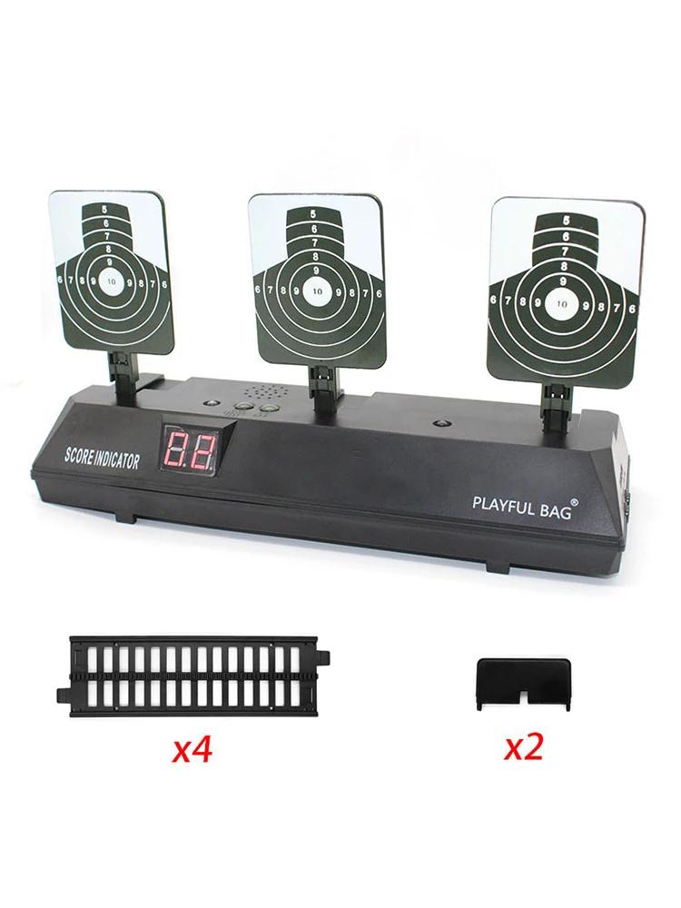 Eletrônico digital alvo brinquedo pista auto-reset luz inteligente efeito de som marcando alvo jogo de tiro brinquedo arma peças dardos - Image 1