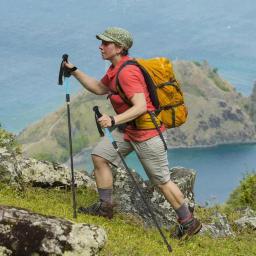 Bastões de trekking, suporte de equilíbrio, bastões de trekking dobráveis, equipamento de mochila, 5 seções, bastões de caminhada confortáveis, mulheres e homens - Image 1